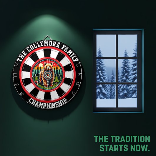 Circular Grizzly in Forest Target Dartbord