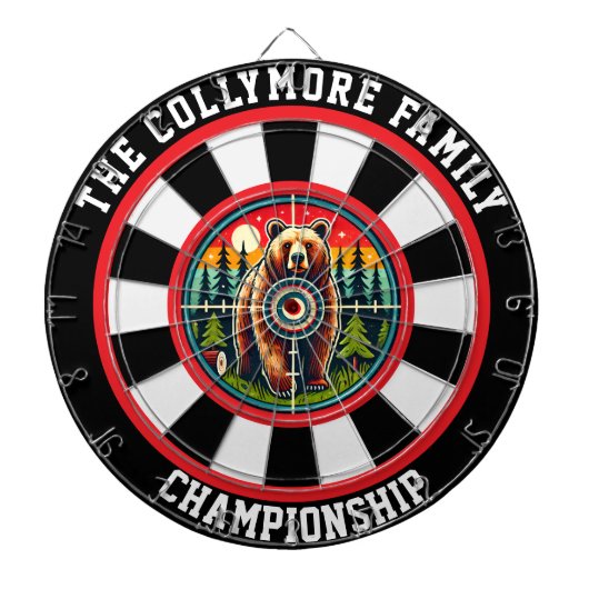 Circular Grizzly in Forest Target Dartbord (Voorkant)