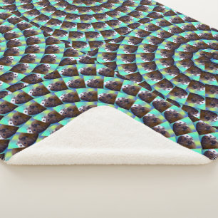 Circular Guinee Pig Pattern Sherpa Deken