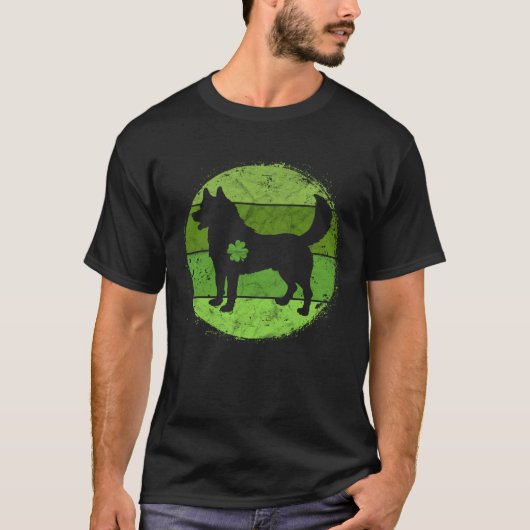 Circular Husky Irish Shamrock  Dog St Patrick s Da T-shirt (Voorkant)