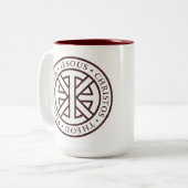 Circular Ichthys (Crimson) Tweekleurige Koffiemok (Voorkant links)