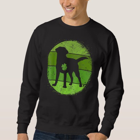 Circular Labrador Irish Shamrock Dog St Patrick's Trui (Voorkant)