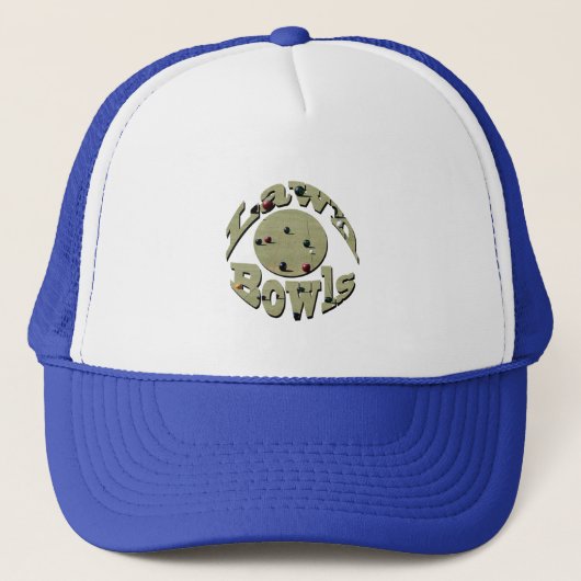 Circular Lawn Bowls Afbeelding Logo Trucker Pet (Voorkant)