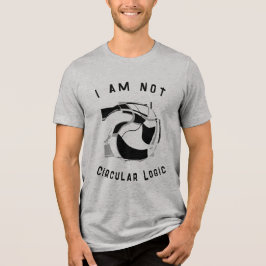 "Circular Logic" Zwart lichtgrijs wervelend motief Tri-Blend Shirt