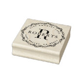 Circular Monogram Familienaam Return AddresS Rubbe Rubberstempel (Stempel)