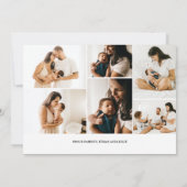 Circular Monogram Foto geboortedatum Kaart (Achterkant)