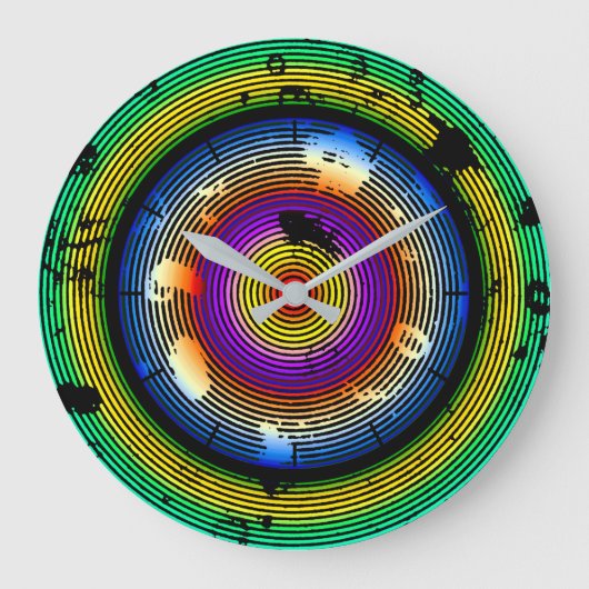 Circular Multicolored Abstract Pattern Grote Klok (Voorkant)