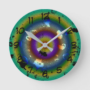 Circular Multicolored Abstract Pattern Ronde Klok