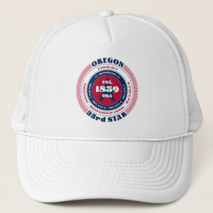 Circular Oregon State Patriotic Trucker Hat Pet