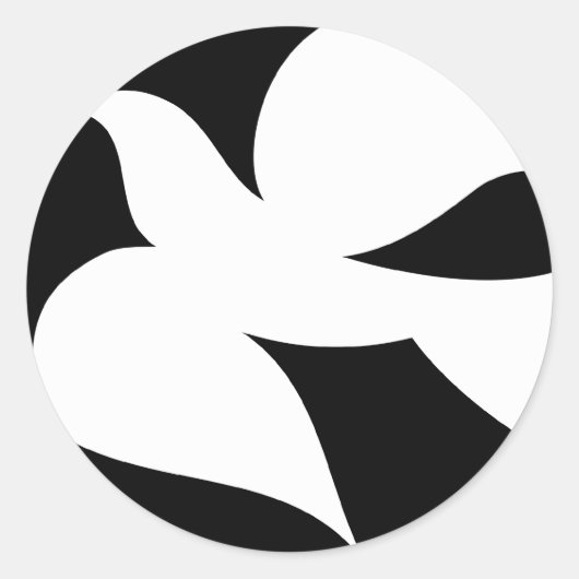 Circular Peace Dove Ronde Sticker (Voorkant)