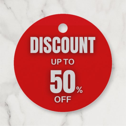 Circular Red 50% Labels verkoopprijs (Achterkant)
