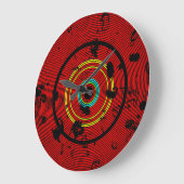Circular Red Abstract Patroon Grote Klok (Hoek)