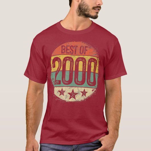Circular Retro Best of 2000 20th Birthday Gift T-shirt (Voorkant)