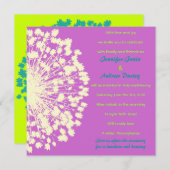 Circular Retro Daisy Wedding Uitnodiging (Voorkant / Achterkant)