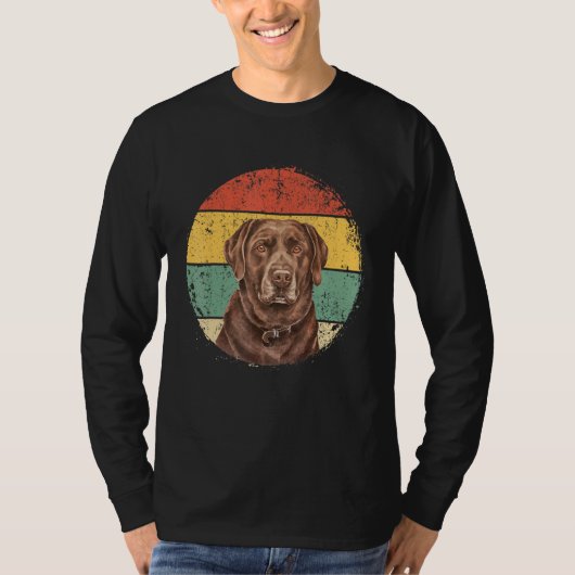 Circular Retro Labrador Owner Golden Black Lab Da T-shirt (Voorkant)