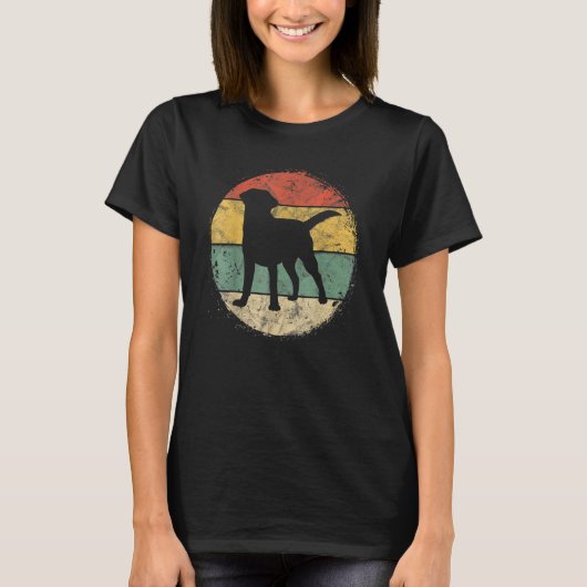 Circular Retro Labrador Owner Golden Black Lab Dad T-shirt (Voorkant)