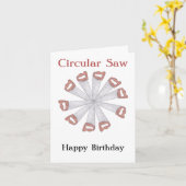 "Circular Saw"-verjaardagskaart voor houtwerk Kaart (Gele Bloem)