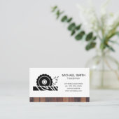 Circular Saw Wood Logo Visitekaartje (Staand voorkant)