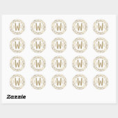Circular Scrollwork Lijst Initiaal Gold Ronde Sticker (Vel)