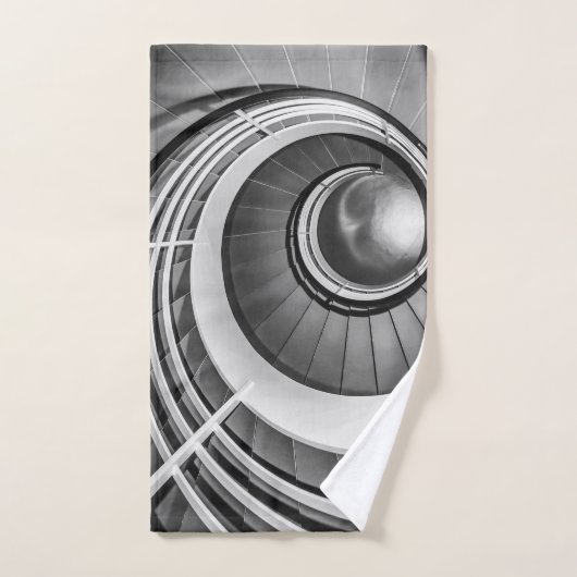 Circular Stairway BW Bad Handdoek (Handdoek)