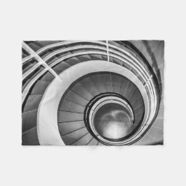 Circular Stairway BW Fleece Deken