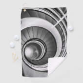 Circular Stairway BW Golfhanddoek (Insitu)