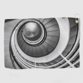 Circular Stairway BW Golfhanddoek (Horizontaal)
