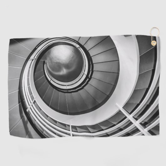 Circular Stairway BW Golfhanddoek (Horizontaal)