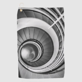 Circular Stairway BW Golfhanddoek