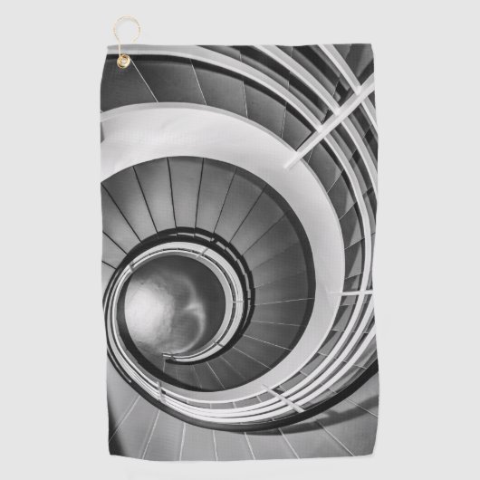 Circular Stairway BW Golfhanddoek (Voorkant)