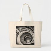 Circular Stairway BW Grote Tote Bag (Voorkant)