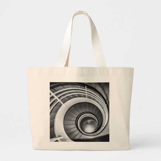 Circular Stairway BW Grote Tote Bag (Voorkant)