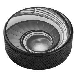 Circular Stairway BW Hockey Puck