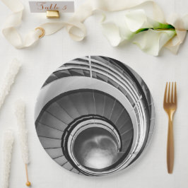 Circular Stairway BW Papieren Bordje