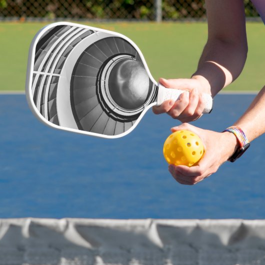 Circular Stairway BW Pickleball Paddle (Insitu)