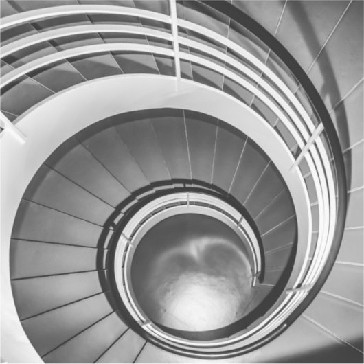 Circular Stairway BW Sticker (Voorkant)