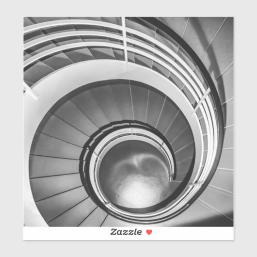 Circular Stairway BW Sticker (Vel)