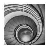Circular Stairway BW Tegeltje (Voorkant)