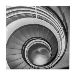 Circular Stairway BW Tegeltje