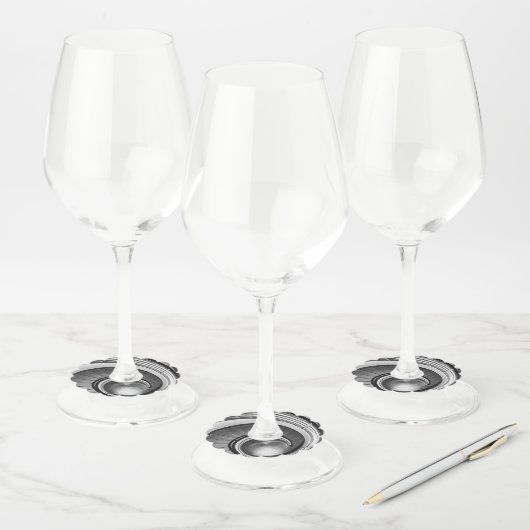 Circular Stairway BW Wijnglaslabel (Set)