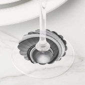 Circular Stairway BW Wijnglaslabel (Dichtbij)