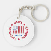 Circular Stamp American State National East 1776 K Sleutelhanger (Achterkant)