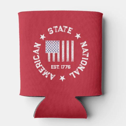 Circular Stamp American State National Est 1776 Ca Blikjeskoeler (Achterkant)