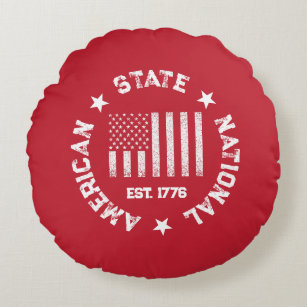 Circular Stamp American State National Est 1776 Rond Kussen