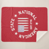 Circular Stamp American State National Est 1776 Sh Sherpa Deken (Voorkant (horizontaal))