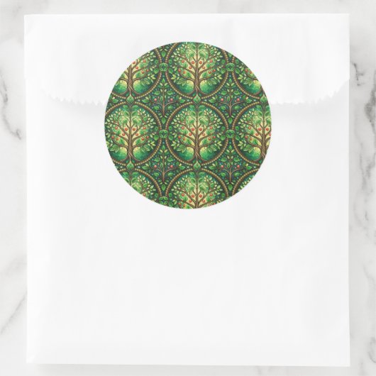 Circular sticker design featuring a repeating  (Tas)