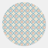 Circular tile design featuring intricate floral  ronde sticker (Voorkant)