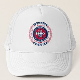 Circular Wyoming State Patriotic Trucker Hat Trucker Pet