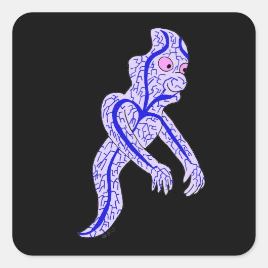 Circulatoire geest vierkante sticker (Voorkant)