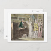 Circulerende bibliotheek (pen en inkt en w/c en w) briefkaart (Voorkant / Achterkant)